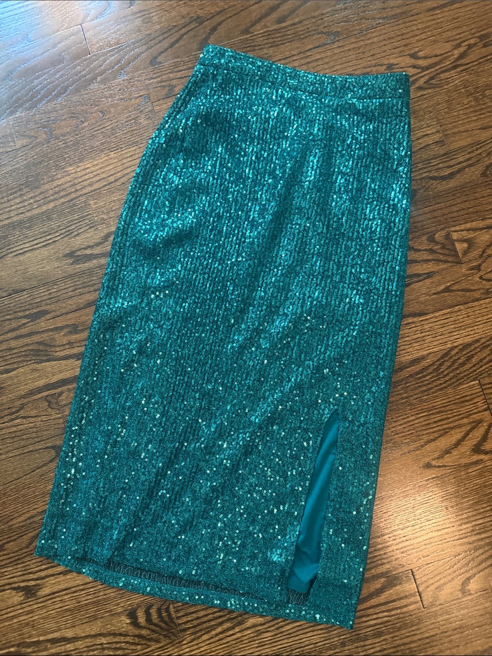 Maeve Emerald Sequin Midi Skirt